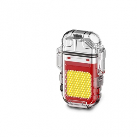 Lanterna Tip Breloc cu Bricheta, Flippy, Impermeabila, 3 Moduri Iluminare, 300 mAh, Incarcare USB-C, COB, Raza de Actiune 50 - 100 m, 7.4 x 4.9 x 1.7 cm, Rosu [3]