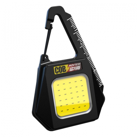 Lanterne - Lichidare Lanterna Tip Breloc, Flippy, Impermeabila, Incarcare USB-C, COB, 8 x 5.3 cm, 500 mAh, 5W, Negru Galben