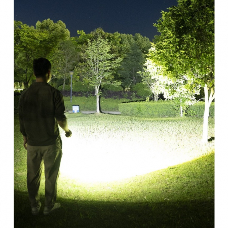 Lanterna UV LED Portabila, Flippy, Incarcare USB Tip C, Raza 50 m, 5W, 3 Culori de Lumina, 1200 mAh, 8 x 2 x 4.2 cm, Transparent Fluorescent [9]