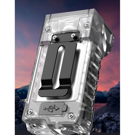 Lanterna UV LED Portabila, Flippy, Incarcare USB Tip C, Raza 50 m, 5W, 3 Culori de Lumina, 1200 mAh, 8 x 2 x 4.2 cm, Transparent Fluorescent [6]