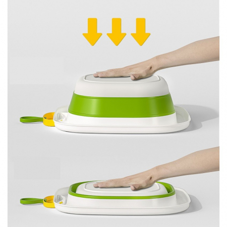 Lavoar Pliabil, Flippy, pentru Copii 1-8 Ani, Model Animat, din PP+TPE, 32x29x10 cm, Verde [3]