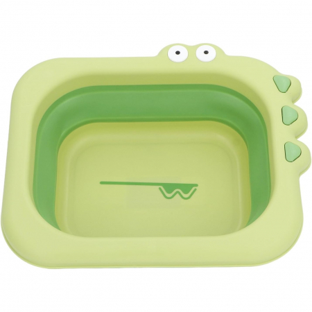 Lavoar Pliabil, Flippy, pentru Copii, din PP/TPE, Portabil, Model Crocodil, 30x24.5x9 cm, Verde [2]