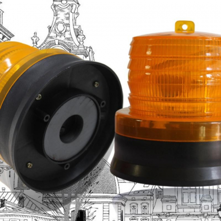 LED galben intermitent de atentionare cu incarcare solara Flippy, 1.2 V, rezistent la apa IP65, panou solar incorporat, 11.5 x 11.6 cm, galben [2]