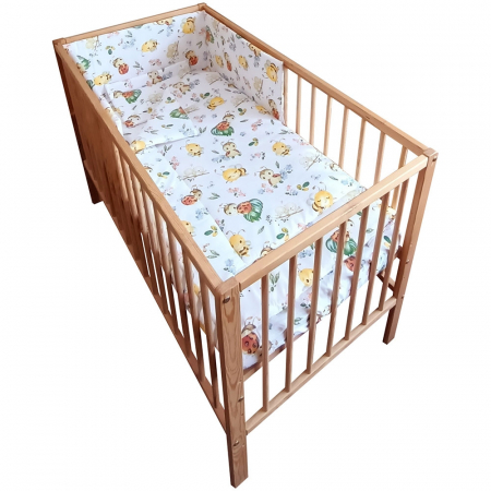 Jucarii, Copii & Bebe - Lenjerie patut Hubners Buburuza 4 piese alb