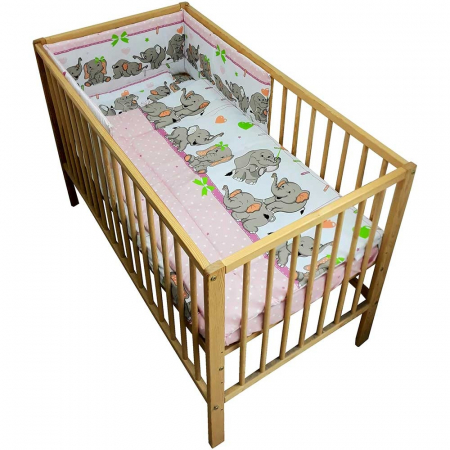 Jucarii, Copii & Bebe - Lenjerie patut Hubners Elefantii Jucausi 4 piese