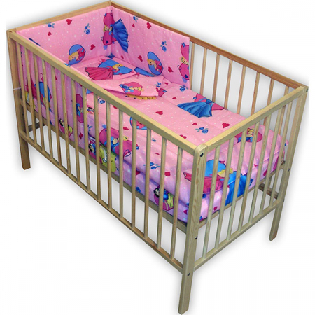 Jucarii, Copii & Bebe - Lenjerie patut Hubners Princess 4 piese roz