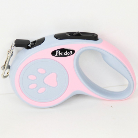 Lesa Automata Retractabila, Flippy, pentru Caini, 5m, 20 kg, ABS, Roz/Gri, 8x12x4 cm [6]