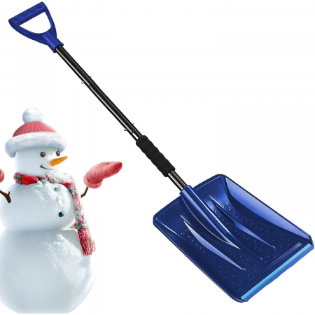 Gradina - Lopata de Zapada, Flippy, Multifunctionala, Demontabila, cu Maner Antiderapant, Aluminiu, Plastic, Solutia pentru Iarna, pentru Deszapezire, 80x11x25.7 cm, Albastra