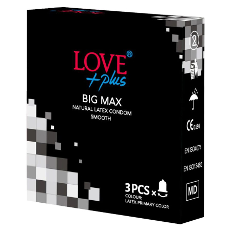 Sub 99 Lei - Love plus Prezervative 3 buc Big Max