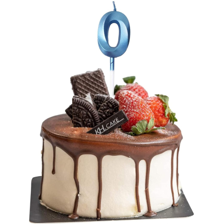 Lumanare Cifra 0, Flippy, Model Diamond, 5 x 3.4 cm, Albastru [4]