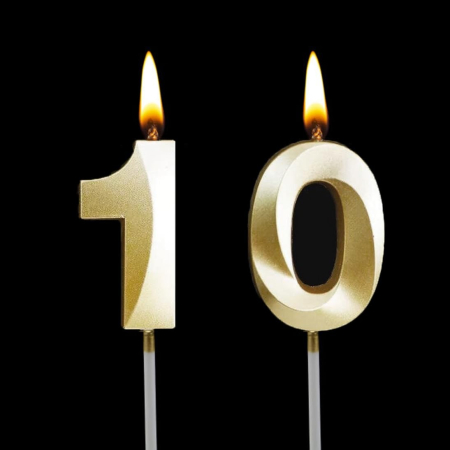 Lumanare Cifra 0, Flippy, Model Diamond, 5 x 3.4 cm, Auriu [5]