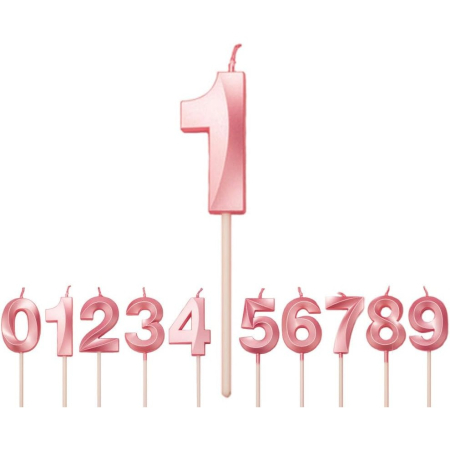 Lichidare stoc - Lichidare de stoc Lumanare Cifra 1, Flippy, Model Diamond, 5 x 3.4 cm, Roz