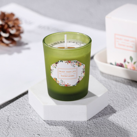Articole petrecere - Lumanare Parfumata, Flippy, Model Pahar Verde, Aroma de Ghimbir