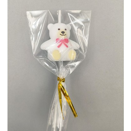 Articole petrecere - Lumanare de Tort, Flippy, Model Ursulet, Party, 8 x 3.2 cm, Alb