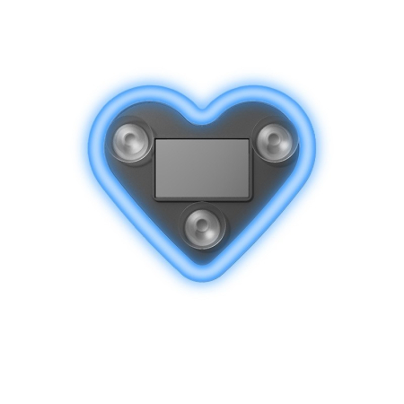 Consumabile, piese si accesorii - Lumina Auto Ambientala, Flippy, Model Inima, Incarcare Solara/USB, Afisaj Baterie, 9.7 x 8.4 x 1.6 cm, Albastru