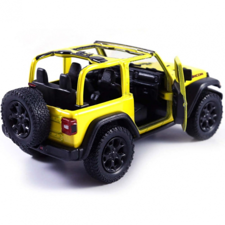 Macheta metalica 1:34 Jeep Wrangler, 12 cm, Galben [1]