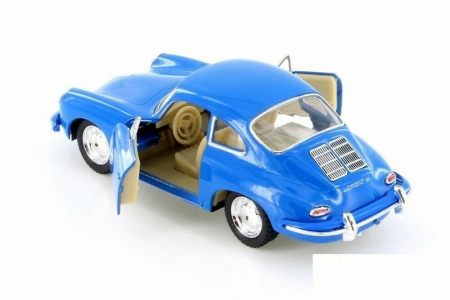 Macheta metalica 1:34 Kinsmart Porsche 356B Carrera, Albastru, 12cm [2]