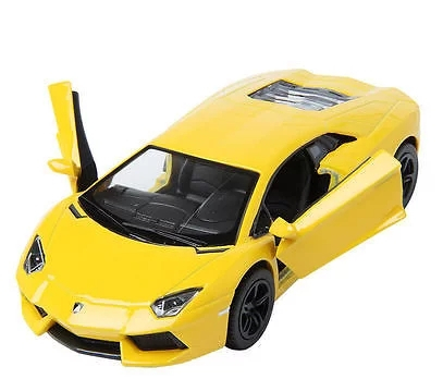 Macheta metalica 1:34 Lamborghini Aventador, 12 cm, Galben [1]