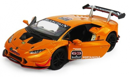 Macheta metalica 1:34 Lamborghini Huracan, 12 cm, Portocaliu [2]