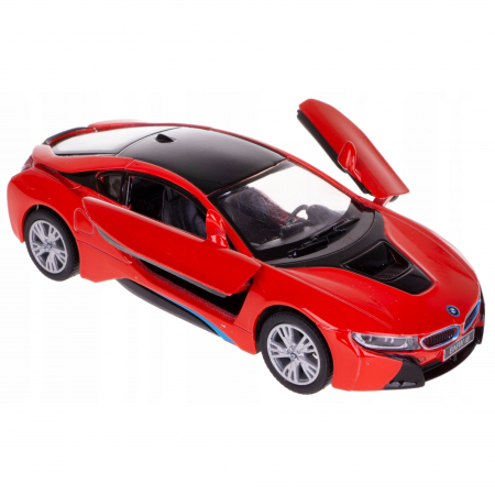 Macheta metalica Bmw i8, Kinsmart, Scara 1:36, Rosu [5]