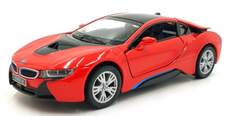 Jucarii, Copii & Bebe - Macheta metalica Bmw i8, Kinsmart, Scara 1:36, Rosu
