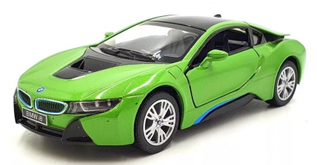 Jucarii, Copii & Bebe - Macheta metalica Bmw i8, Kinsmart, Scara 1:36, Verde