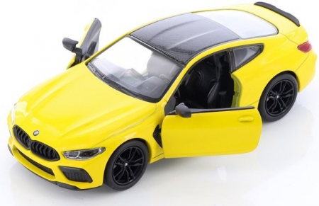 Macheta metalica Bmw M8 Competition Coupe, Kinsmart, Scara 1:38, Galben [3]