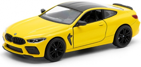 Jucarii, Copii & Bebe - Macheta metalica Bmw M8 Competition Coupe, Kinsmart, Scara 1:38, Galben