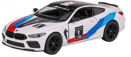 Jucarii, Copii & Bebe - Macheta metalica Bmw M8 Competition Coupe, Livery Edition, Kinsmart, Scara 1:38, Alb