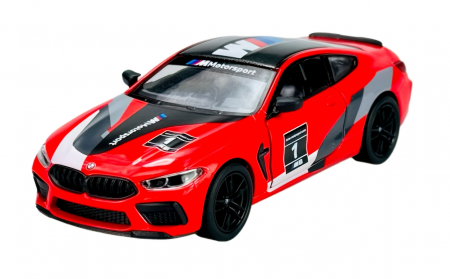 Jucarii, Copii & Bebe - Macheta metalica Bmw M8 Competition Coupe, Livery Edition, Kinsmart, Scara 1:38, Rosu