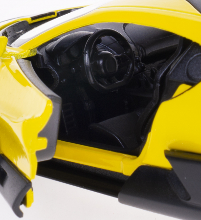 Macheta metalica Bugatti Divo 1:34 Kinsmart, Galben, 12 cm [3]