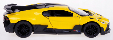 Jucarii, Copii & Bebe - Macheta metalica Bugatti Divo 1:34 Kinsmart, Galben, 12 cm