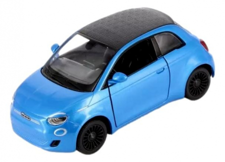 Jucarii, Copii & Bebe - Macheta metalica Fiat 500e, Kinsmart, Scara 1:28, Albastru