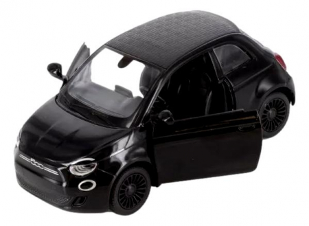 Macheta metalica Fiat 500e, Kinsmart, Scara 1:28, Negru [1]