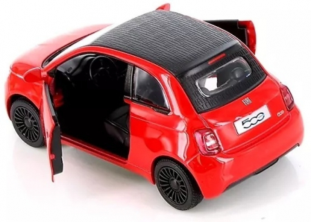 Macheta metalica Fiat 500e, Kinsmart, Scara 1:28, Rosu [2]