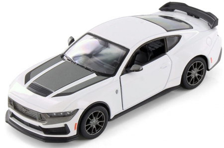Jucarii, Copii & Bebe - Macheta metalica Ford Mustang Dark Horse 2024, Kinsmart, Scara 1:38, Alb