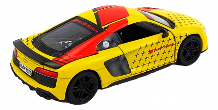 Macheta metalica Kinsmart, 2020 Audi R8 Coupe Livery Edition, Galben, 12 cm [1]