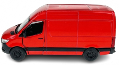 Macheta metalica Kinsmart Mercedes-Benz Sprinter, Rosu, scara 1:36 [4]