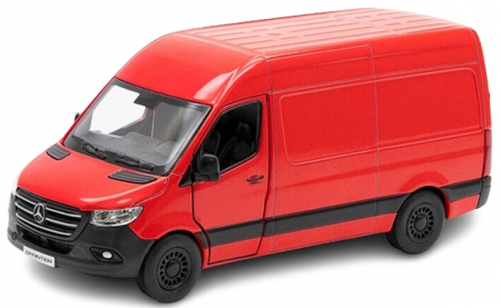 Macheta metalica Kinsmart Mercedes-Benz Sprinter, Rosu, scara 1:36 [0]