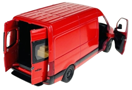 Macheta metalica Kinsmart Mercedes-Benz Sprinter, Rosu, scara 1:36 [3]