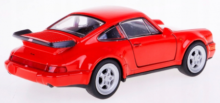 Macheta metalica Welly 1:34 Porsche 911 Turbo, Rosu, 12 cm [5]