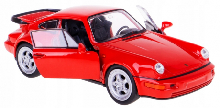 Macheta metalica Welly 1:34 Porsche 911 Turbo, Rosu, 12 cm [1]