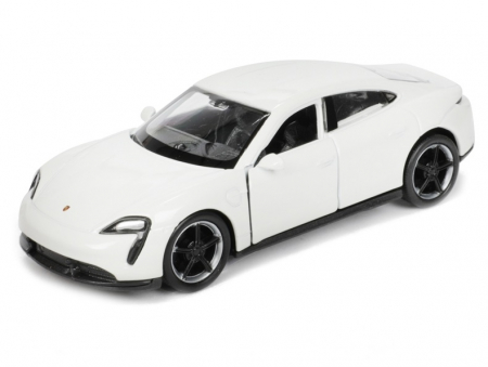 Jucarii, Copii & Bebe - Macheta metalica Welly 1:34 Porsche Taycan, Alb, 12 cm