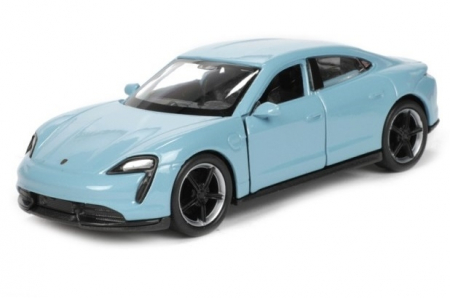 Jucarii, Copii & Bebe - Macheta metalica Welly 1:34 Porsche Taycan, Blue, 12 cm