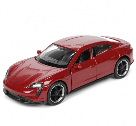 Jucarii, Copii & Bebe - Macheta metalica Welly 1:34 Porsche Taycan, Rosu, 12 cm