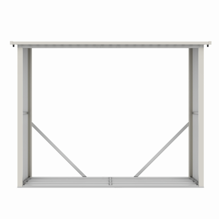 Magazie de lemne, pentru depozitare ideala, din metal zincat vopsit MESTERINO WA-B, Gri/Bej, dimensiuni 242x89x190 cm [1]