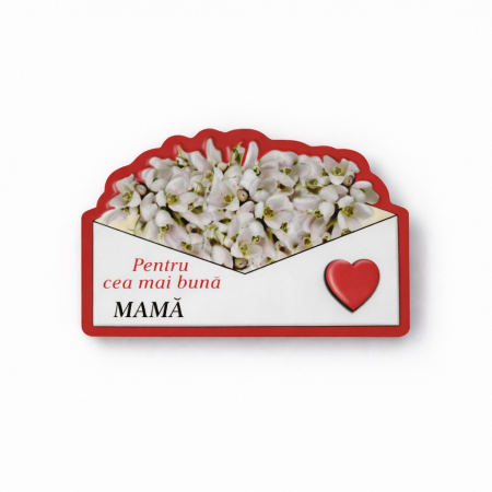 Sub 99 Lei - Magneti Decorativi Martisor, Set 24 Piese, Jolie, Tema Mesaj Pentru Cea Mai Buna Mama, Carton Laminat cu Magnet Flexibil, 8x6 cm, Multicolor