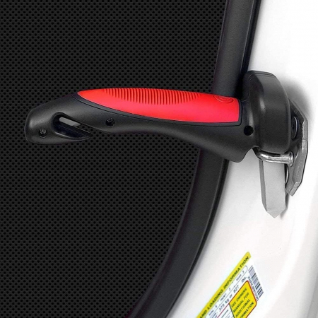 Maner Auto 4 in 1, Flippy, Kit de Siguranta, Maner, LED, Cutter, Ciocan, din ABS si Aluminiu, 18 x 7 cm, Rosu/Negru [2]
