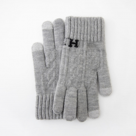 Manusi de Barbat, Flippy, Model H, Functie Touchscreen (ecran tactil), Material Acril Tricotat, Manseta Elastica, Interior Catifelat, Marime Universala, Gri Deschis [5]