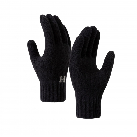 Genți de voiaj & genți - Manusi de Barbat, Flippy, Model H, Functie Touchscreen (ecran tactil), Material Acril Tricotat, Manseta Elastica, Interior Catifelat, Marime Universala, Negru